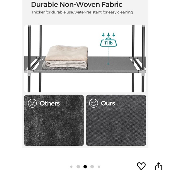 SONGMICS Portable Closet, Wardrobe Closet Organizer with Cover - Picture 9 of 9